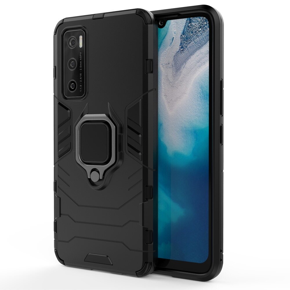 Case Vivo V20 SE #เคสฝาหลังพลาสติกแข็ง +TPU Hybrid Case มีแหวนสวมนิ้วโลหะ