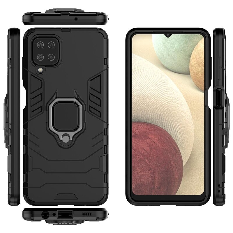 เคส Samsung Galaxy A42 5G #เคสฝาหลังพลาสติกแข็ง +TPU Hybrid Case มีแหวนสวมนิ้วโลหะ