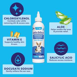 Oticbliss® Cleansing & Drying Ear Flush for Dogs and Cats, 118ml ทำความสะอาด ล้าง หยอด หู สำหรับสุนัขและแมว