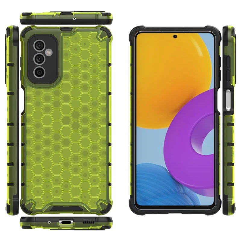 Case Samsung Galaxy M52 5G#เคสฝาหลังกันกระแทก Honeycomb Shock Absorber TPU + PC + Silicone Hybrid