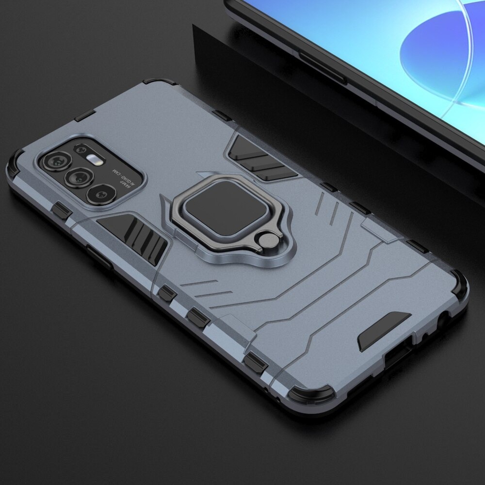 Case OPPO Reno 6Z 5G#เคสฝาหลังพลาสติกแข็ง +TPU Hybrid Case มีแหวนสวมนิ้วโลหะ