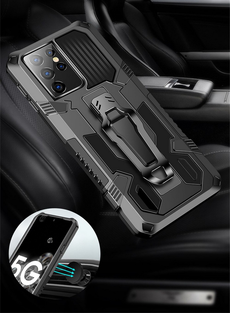 เคส Samsung Galaxy S21 Ultra 5G #เคสฝาหลังกันกระแทกมีคลิบหนีบ ไฮบริด พลาสติก+TPU Heavy Duty Rugged Hybrid (สินค้าตัวอย่างสินค้าจริงตรงตามรุ่น)