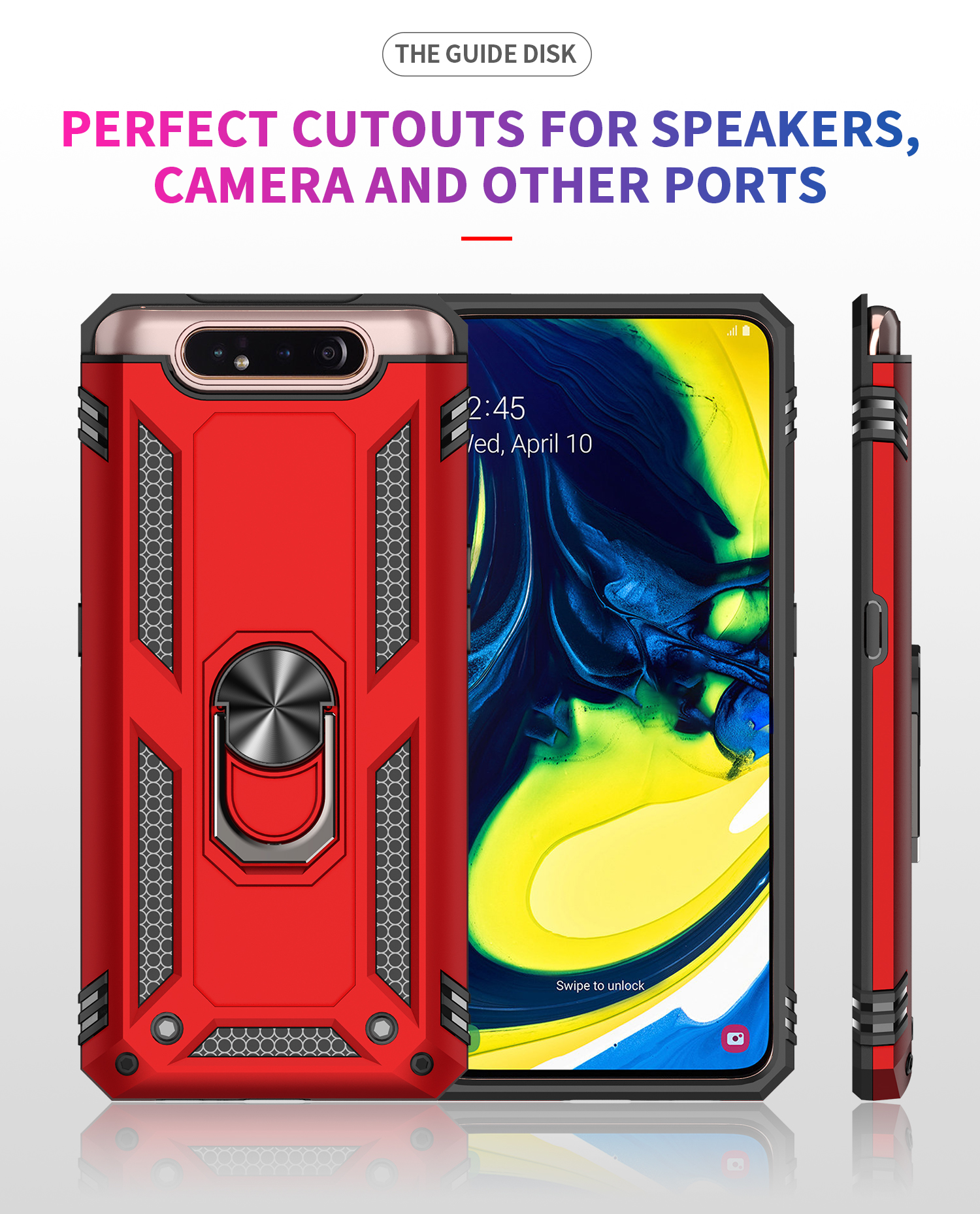 เคส Samsung galaxy A80 #เคสฝาหลัง Hybrid TPU+PC มีแหวนสวมนิ้ว