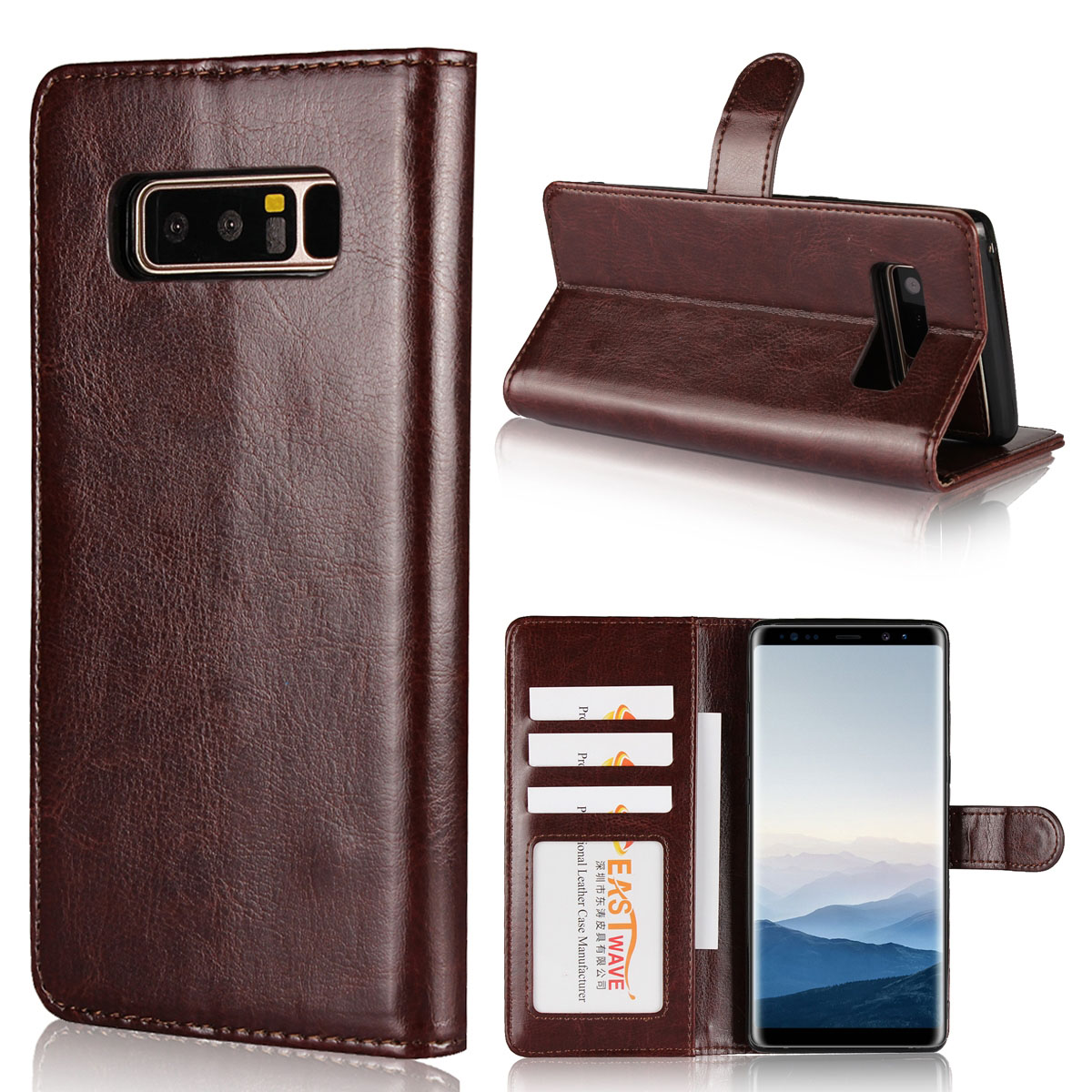 Case Samsung Galaxy Note 8 N950 #เคสฝาพับหนัง PU ผิวหนังม้า 2 in 1 สไตล์กระเป๋าสตางค์ Crazy Horse Texture 2 in 1 Wallet Leather