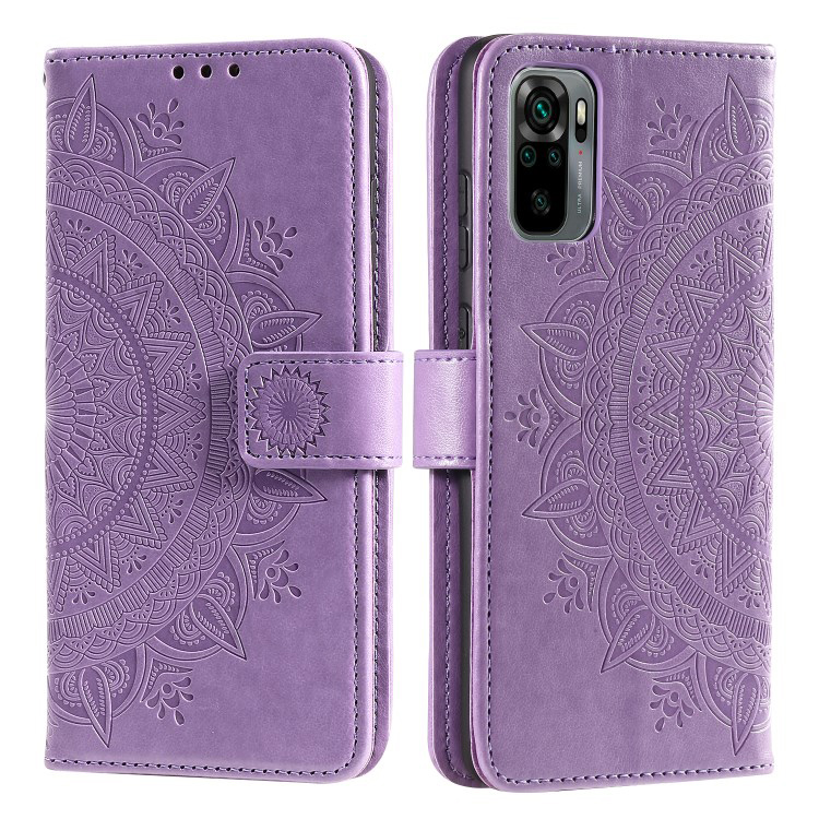 เคส Redmi Note 10 Pro #เคสฝาพับหนัง PU ปั้มลาย Imprint Mandala Flower
