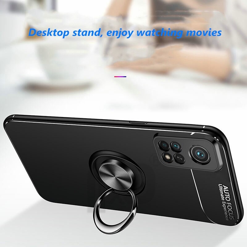 Case Xiaomi Mi 10T Pro #เคสฝาหลัง TPU Finger Ring Kickstand (แผ่นโลหะแบบ Built-in)