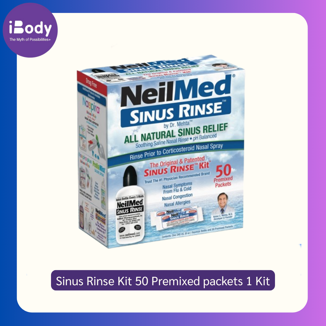 NeilMed® The Original & Patented Sinus Rinse Kit 50 Premixed Packets 1 Kit ผลิตภัณฑ์ล้างจมูก