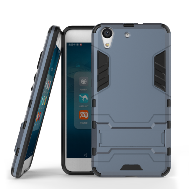 Case Huawei Y6 II #เคสกันกระแทกแยก 2 ชิ้น Solid PC + TPU Hybrid Case สีน้ำเงิน /พร้อมส่ง