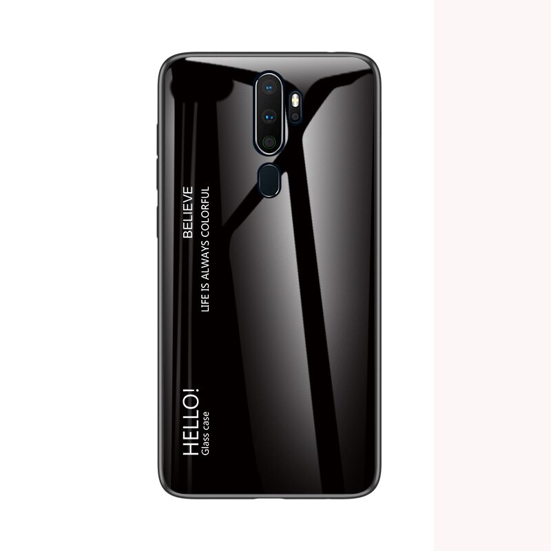 Case OPPO A9 2020 /A5 (2020) #เคสฝาหลัง Gradient Color Glass + PC + TPU Hybrid Case