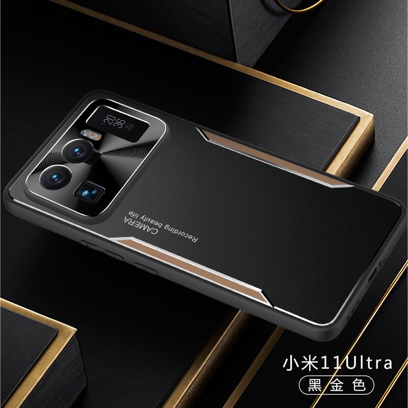 เคส Xiaomi Mi 11 Ultra #เคสฝาหลังไฮบริด Metal +TPU Shockproof metal back plate Phone Back Cover