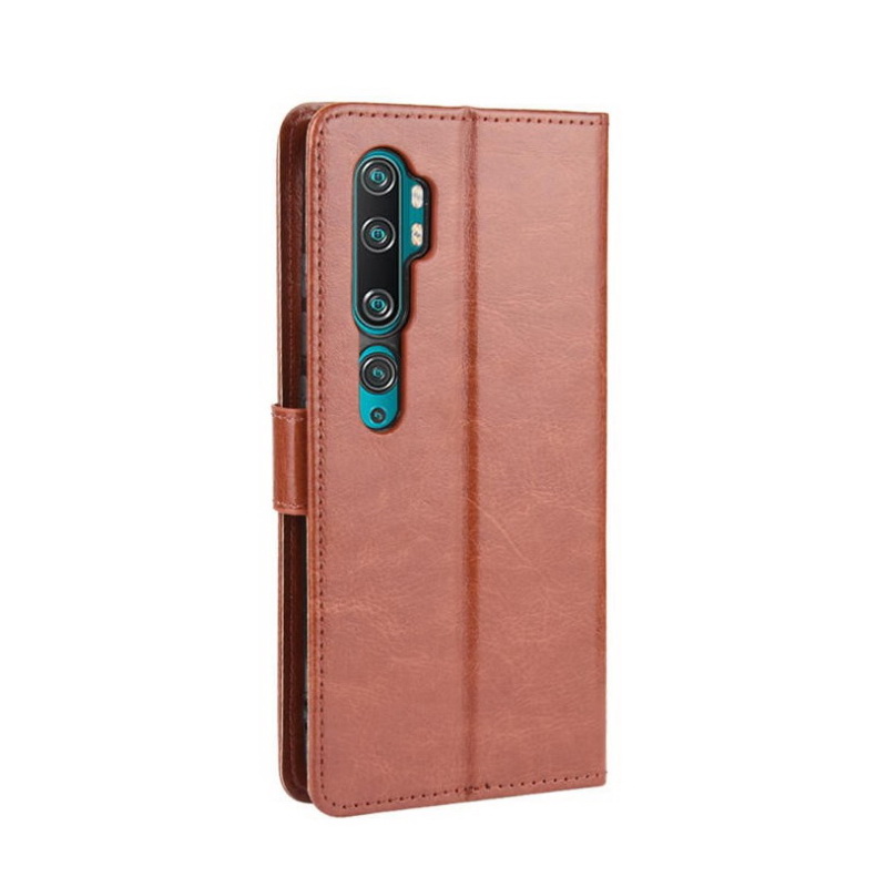 เคส Xiaomi Mi Note 10 Pro #เคสฝาพับหนัง PU ผิวหนังม้า Crazy Horse Texture Leather Wallet