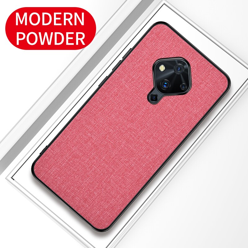 เคส Vivo S1 Pro #เคสฝาหลังเคลือบผิวผ้า Matte Cloth PU + PC + TPU Hybrid