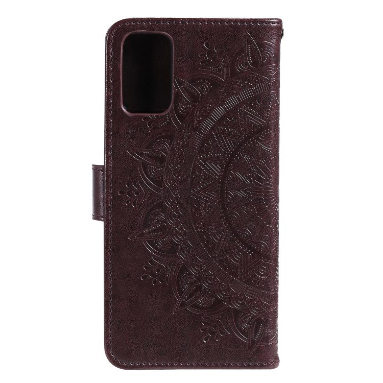 เคส Samsung Galaxy S20+ #เคสฝาพับหนัง PU ปั้มลาย Imprint Mandala Flower