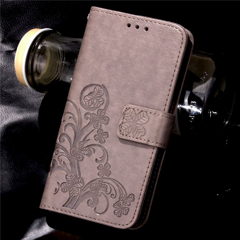 Case Asus Zenfone 2 ZE550ML ZE551ML #เคสฝาพับมีช่องใส่บัตร Imprint Clover Pattern Leather Wallet