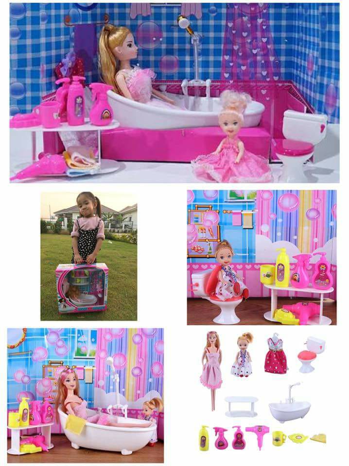 set บาร์บี้อาบน้ำพร้อมเครื่องแต่งตัว
