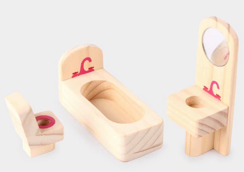 บ้านตุ๊กตาไม้ พร้อมเฟอร์นิเจอร์