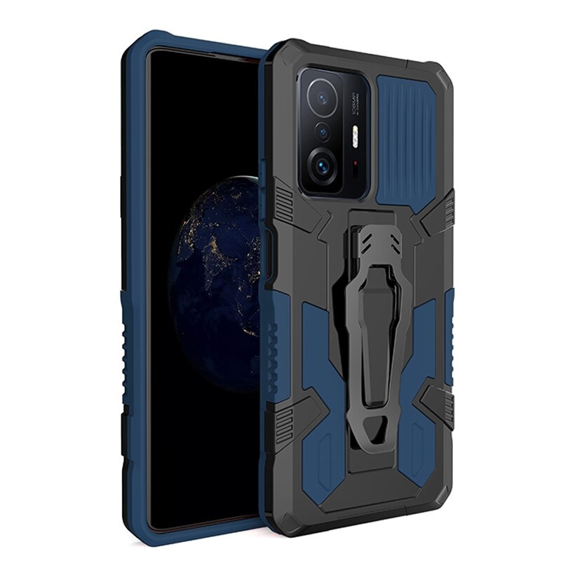 Case Xiaomi 11T / 11T Pro #เคสฝาหลังกันกระแทกมีคลิบหนีบ ไฮบริด พลาสติก+TPU Heavy Duty Rugged Hybrid