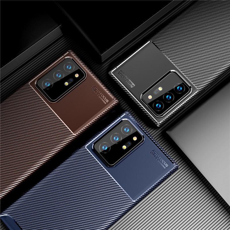 Case Samsung Galaxy Note 20 #เคสฝาหลังนิ่ม Carbon Fiber Anti-drop TPU Protection