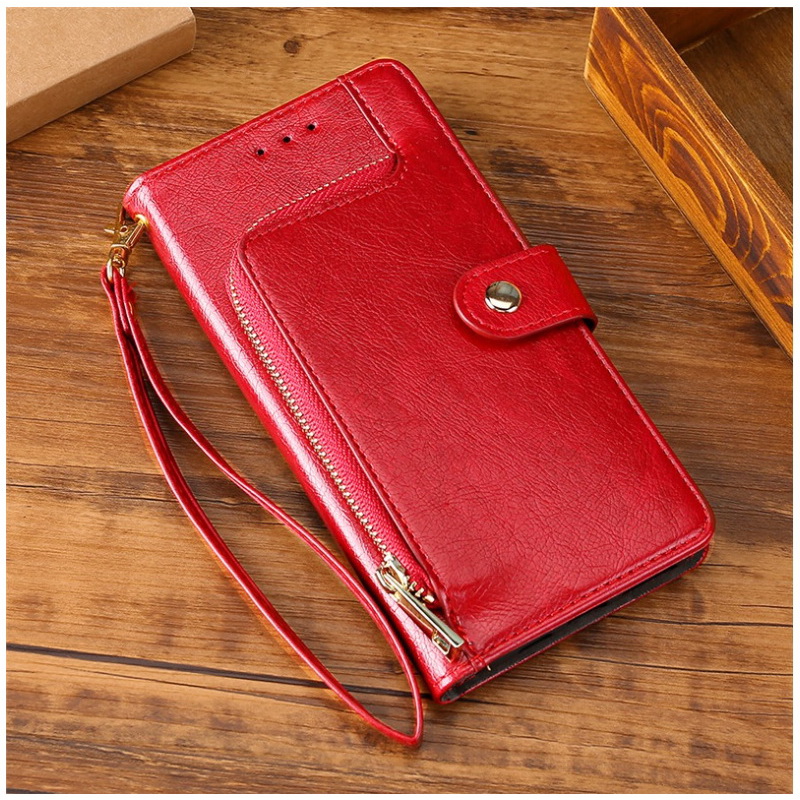 เคส Huawei Nova 9 #เคสฝาพับแบบกระเป๋าสตางค์มีช่องซิปและช่องใส่บัตร Zipper Pocket Leather Wallet Stand Case