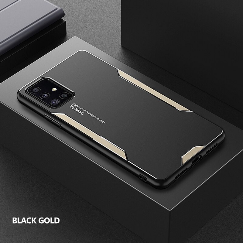 เคส Samsung Galaxy A71 5G #เคสฝาหลังไฮบริด Metal +TPU Shockproof metal back plate Phone Back Cover