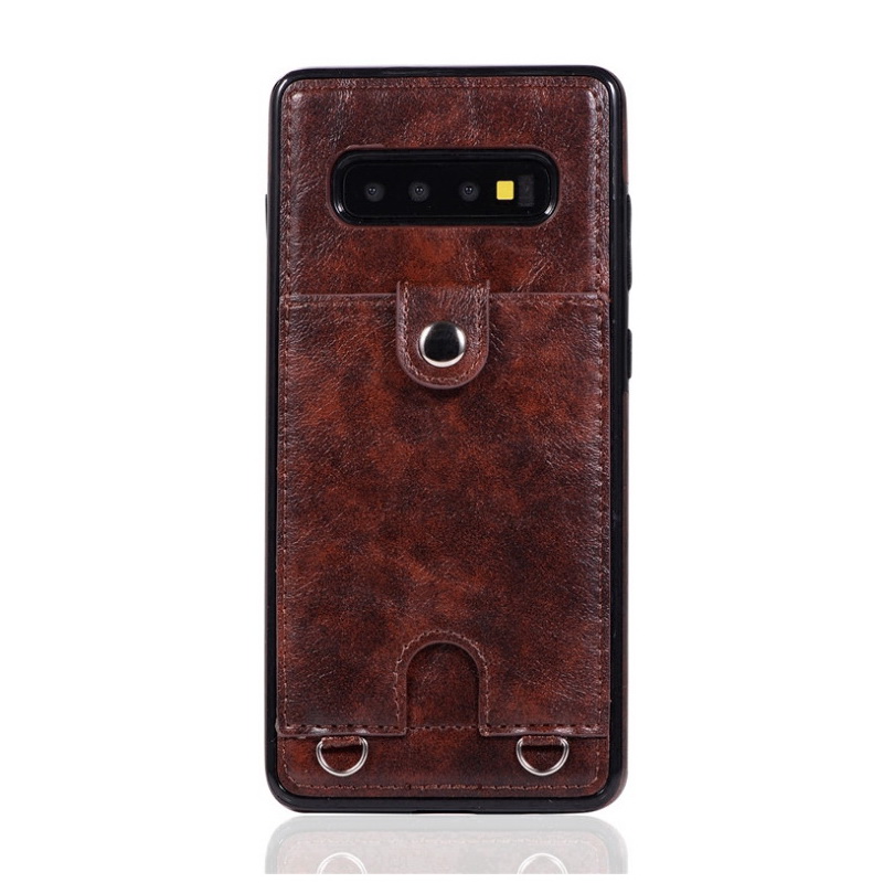 Case Samsung Galaxy S10 #เคสฝาหลัง TPU หุ้มหนัง PU พร้อมสายคล้อง