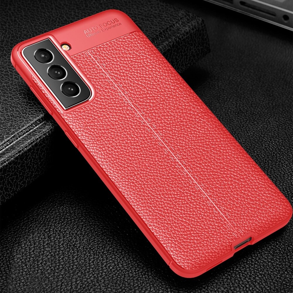เคส Samsung Galaxy S21 FE 5G #เคสแบบฝาหลัง TPU นิ่มลายหนัง PU ผิวลิ้นจี่ช่วยป้องกันลายนิ้วมือและกันลื่น