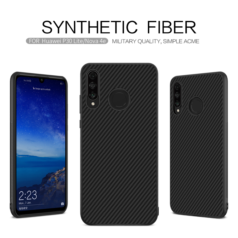 Case Huawei P30 Lite #เคสฝาหลังแข็ง NILLKIN แท้ Synthetic Fiber Hard Plastic Cover
