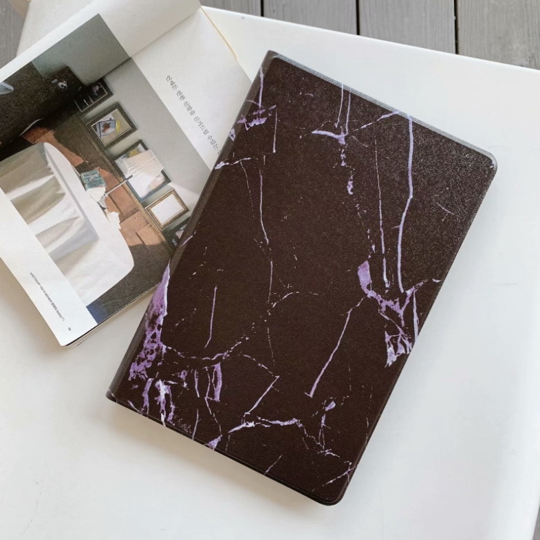 เคส Samsung Galaxy Tab S7 Plus 12.4" SM-T970 SM-T975 SM-T976 #เคสฝาพับหนัง PU+TPU พับตั้งได้ลายหินอ่อน PU Leather Protection Case with Stand
