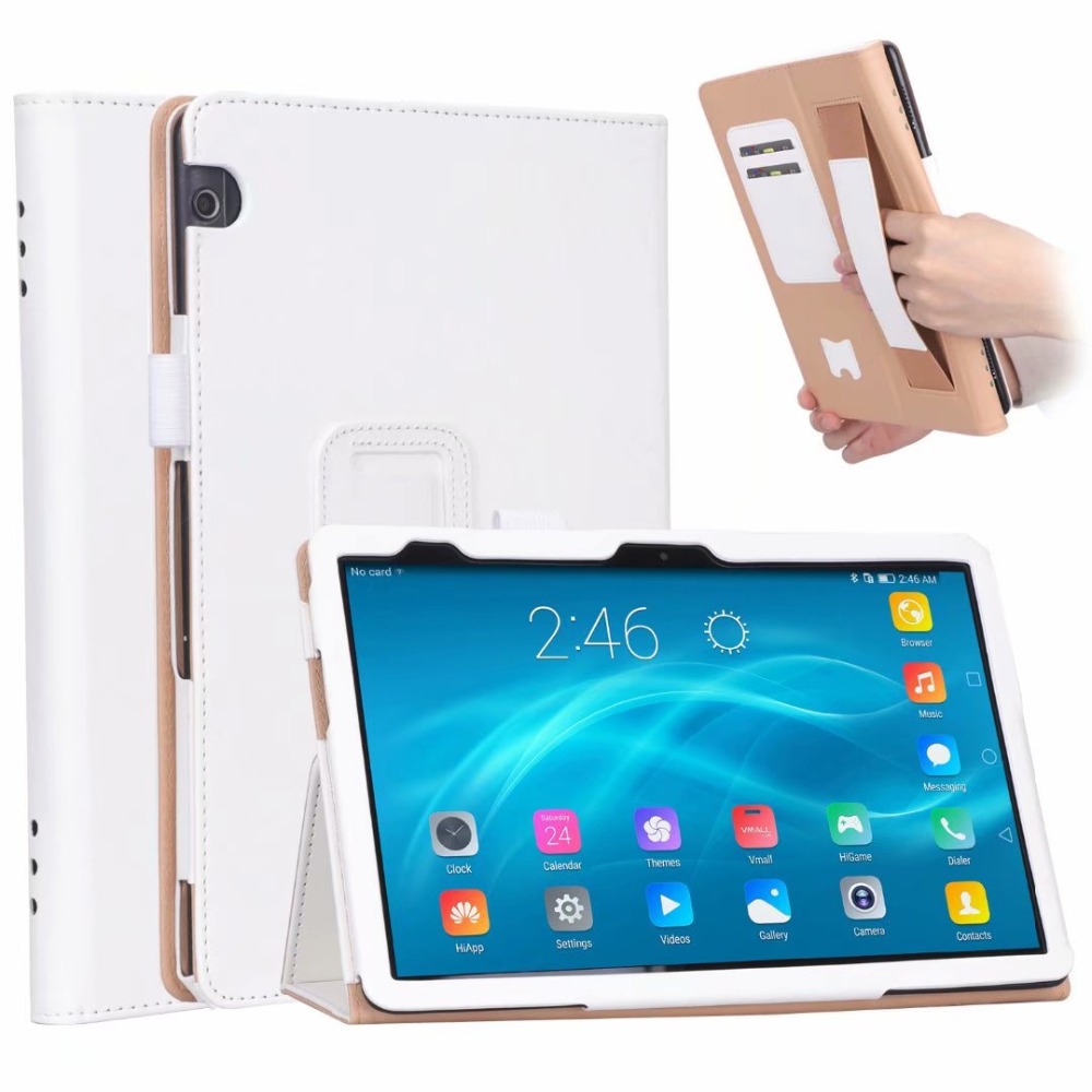 Case Huawei MediaPad T5 10 #เคสฝาพับหนัง PU มีที่สวมนิ้ว Card Holder Stand PU Leather Smart Case