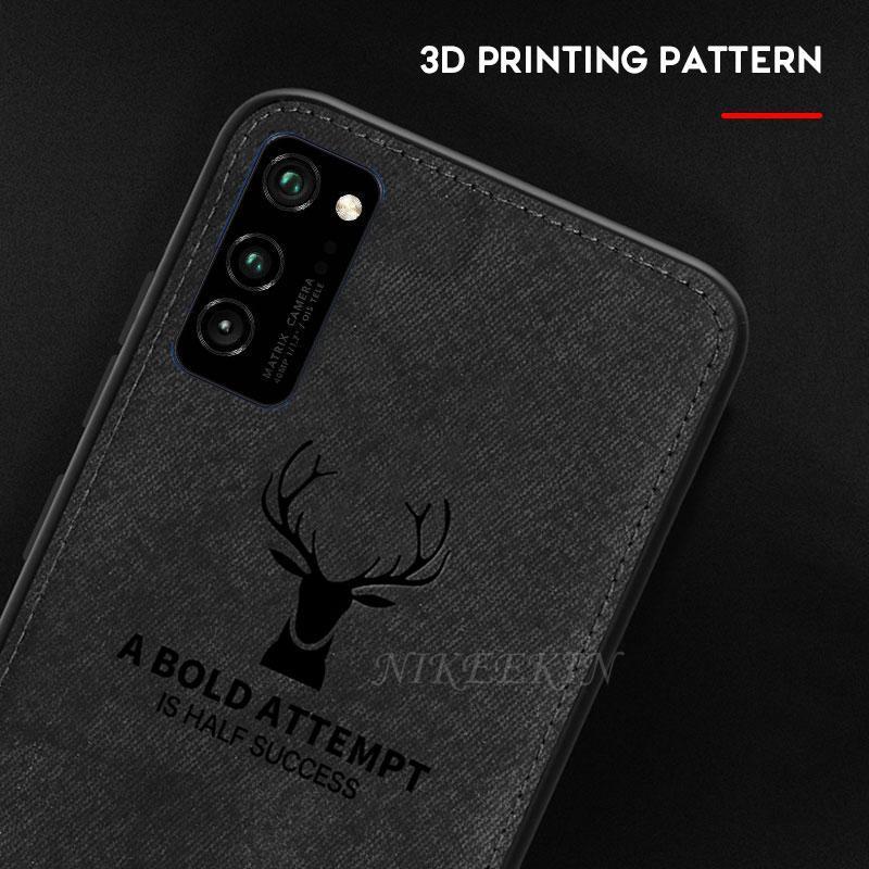Case OPPO Reno 4 4G#เคสฝาหลังเคลือบผิวผ้า PC + TPU Retro Velvet Cloth Coated