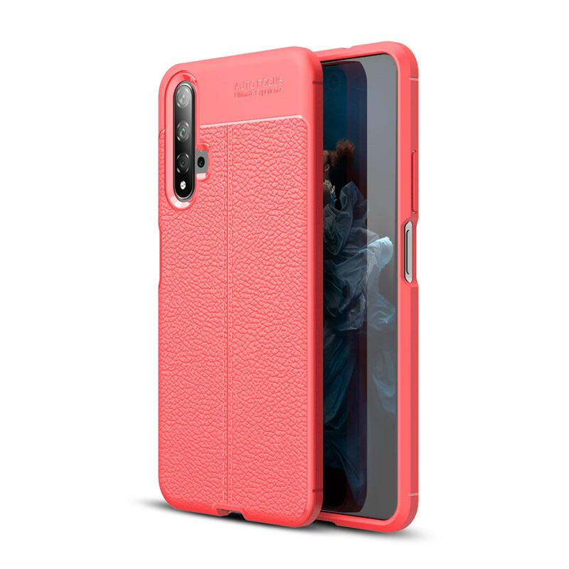เคส Huawei Nova 5T #เคสฝาหลัง TPU ผิวลิ้นจี่ช่วยป้องกันลายนิ้วมือและกันลื่นได้ดี