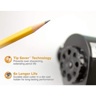 BOSTITCH® Manual Pencil Sharpener, Black (MPS1-BLK) Metal Antimicrobial เครื่องเหลาดินสอ 8 รู แบบใช้มือหมุน