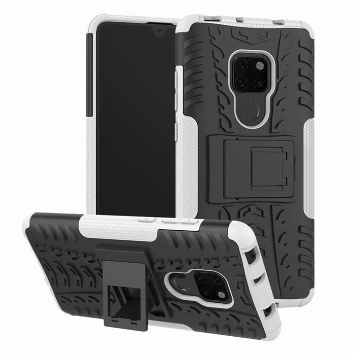 Case Huawei Mate 20 #เคสฝาหลังกันลื่น Cool Tyre Pattern Kickstand (PC + TPU)