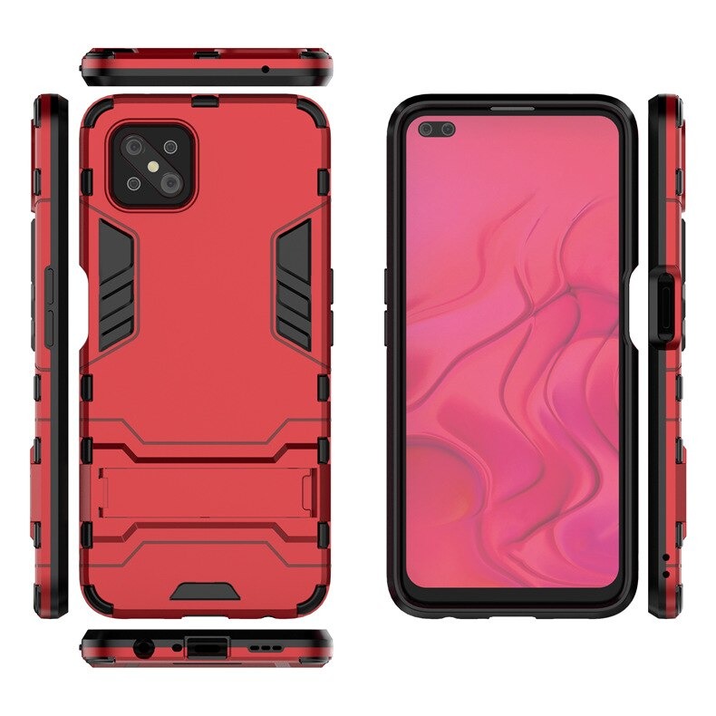 เคส OPPO Reno 4 Z 5G #เคสฝาหลังกันลื่น Cool Tyre Pattern Kickstand (PC + TPU)