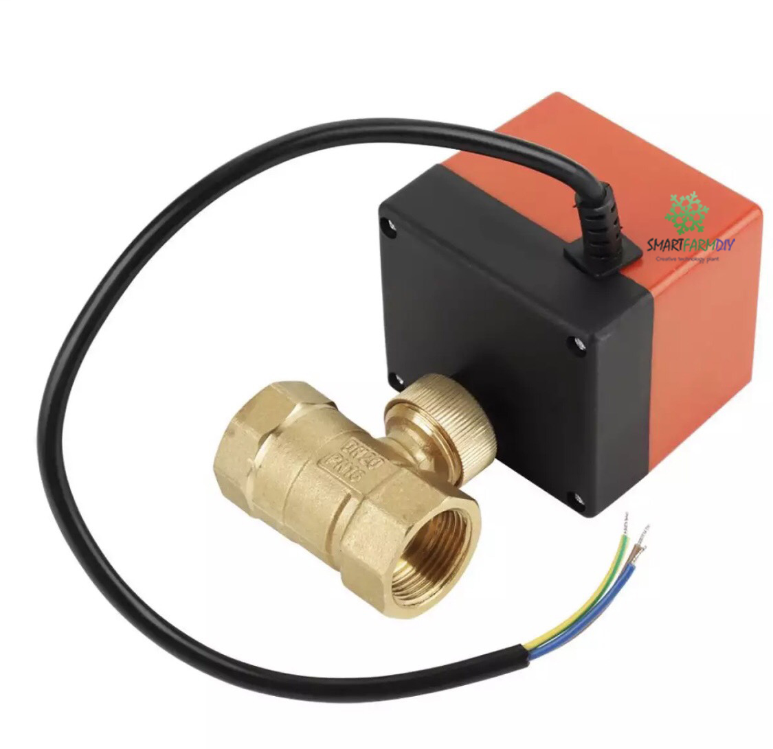 มอเตอร์วาวล์ไฟฟ้า DC 12 โวลต์ G3/4 "DN20 ทองเหลือง