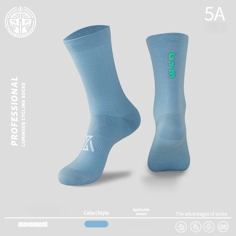 ถุงเท้าวิ่งครึ่งแข้ง ถุงเท้าเรืองแสง สำหรับวิ่งมาราธอน หนานุ่มใส่สบายระบายอากาศดี เรืองแสงในที่มืด (N05)