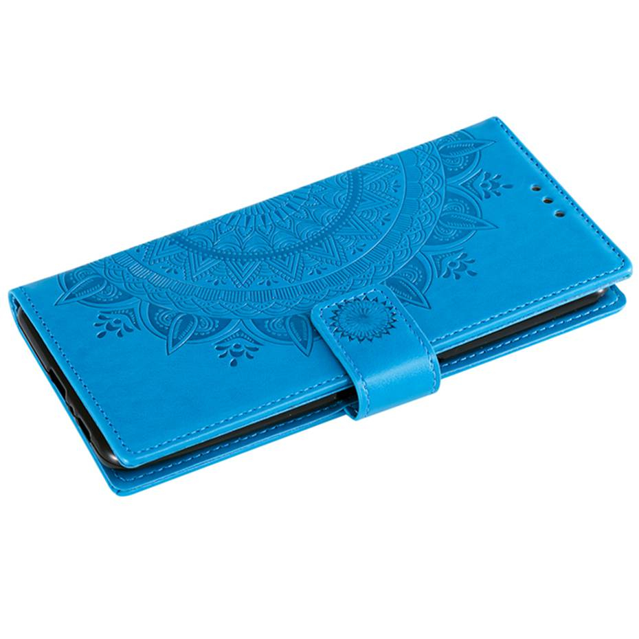 Case Samsung Galaxy A80 #เคสฝาพับแบบกระเป๋าสตางค์ฝาพับหนัง PU Imprint Flower Leather Wallet