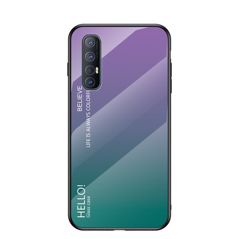 Case OPPO Reno 3 Pro 4G 6.4 นิ้ว #เคสฝาหลัง Gradient Color Glass + PC + TPU Hybrid Case