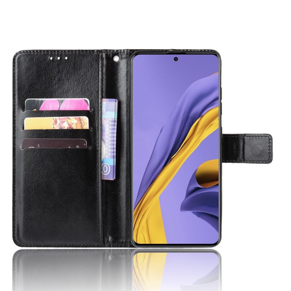 เคส Samsung Galaxy Note 10 Lite #เคสฝาพับหนัง PU ผิวหนังม้า Crazy Horse Texture Leather Wallet