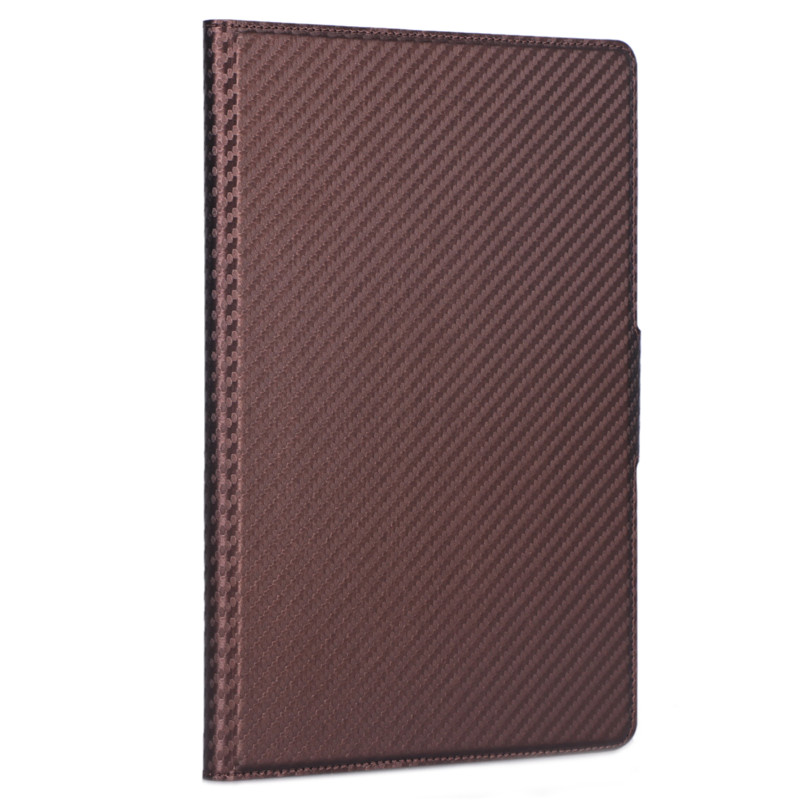 Case Samsung Galaxy Tab S5e SM-T720 #เคสฝาพับลาย Carbon Fiber Texture Magnetic Leather Shell มีช่องใส่การ์ด