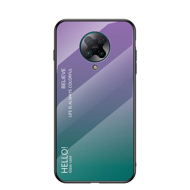 เคส Redmi Note 9T 5G #เคสฝาหลัง Gradient Color Glass + PC + TPU Hybrid Case