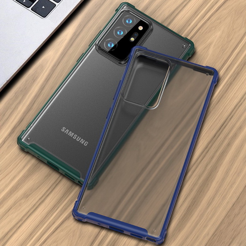 เคส Samsung Galaxy Note 20 Ultra / Note 20 Ultra 5G #เคสฝาหลังโปร่งแสงสีขุ่นขอบทึบ +TPU Hybrid Case