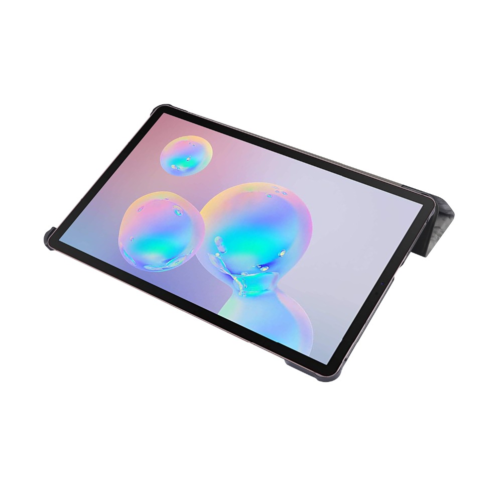เคส Samsung Galaxy Tab S6 Lite 10.4 SM-P610 SM-P615 SM-P617 #เคสฝาพับปกสามพับลายเนื้อหินอ่อน Marble Texture Tri-fold PU Leather + PC Stand Tablet Shell