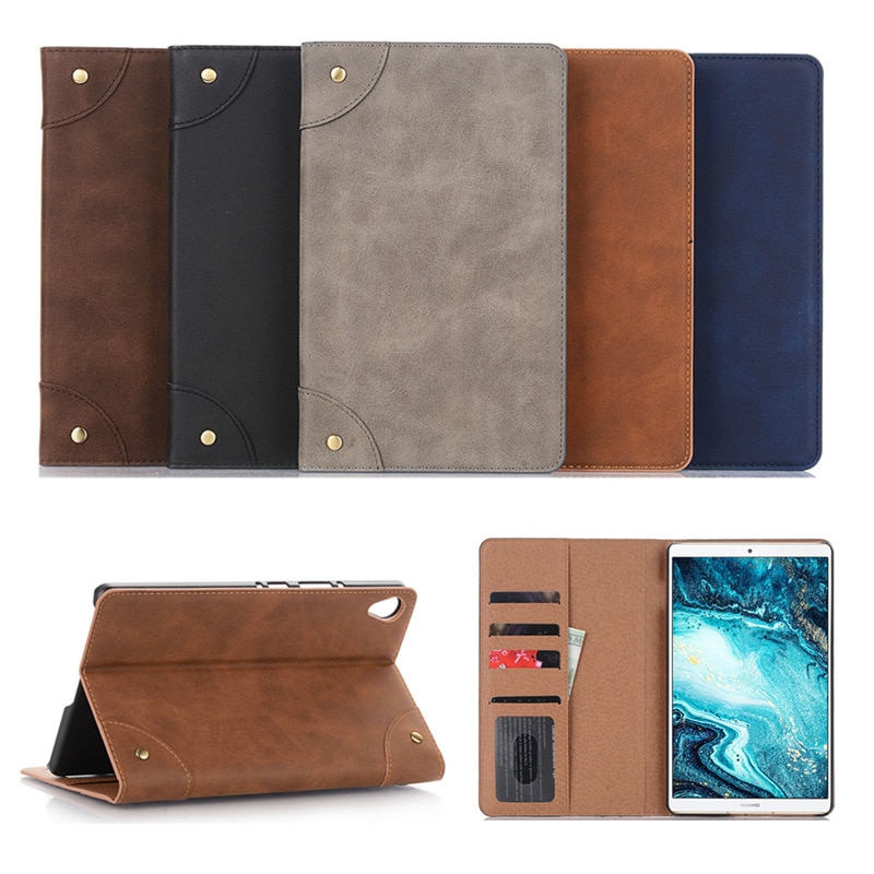 เคส Huawei MediaPad M6 8.4 นิ้ว #เคสฝาพับหนัง PU ผิวหนังม้าสไตล์ Retro แบบกระเป๋าสตางค์สมาร์ท Crazy Horse Texture Retro PU Leather