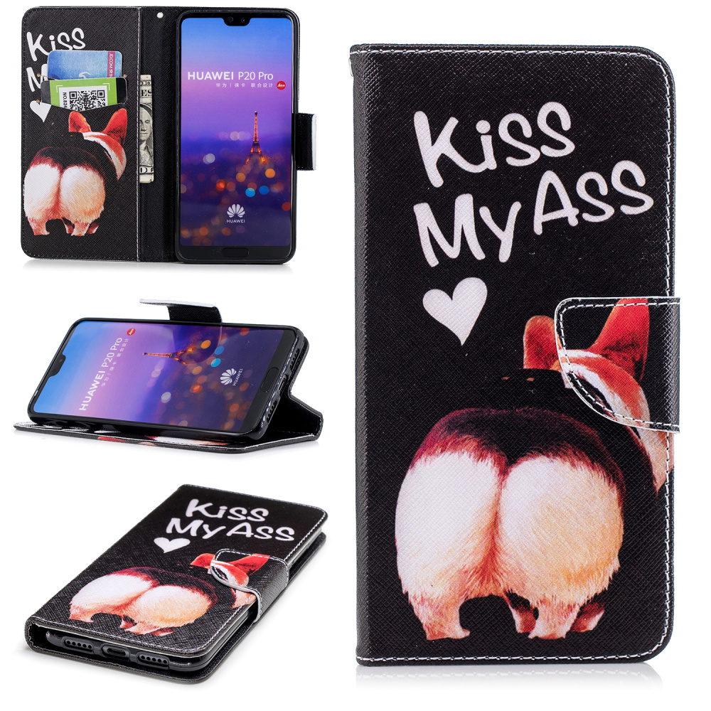 Case Huawei P20 Pro #เคสฝาพับสไตล์กระเป๋าสตางค์พิมพ์ลายน่ารักๆ Pattern Printing Magnetic Leather