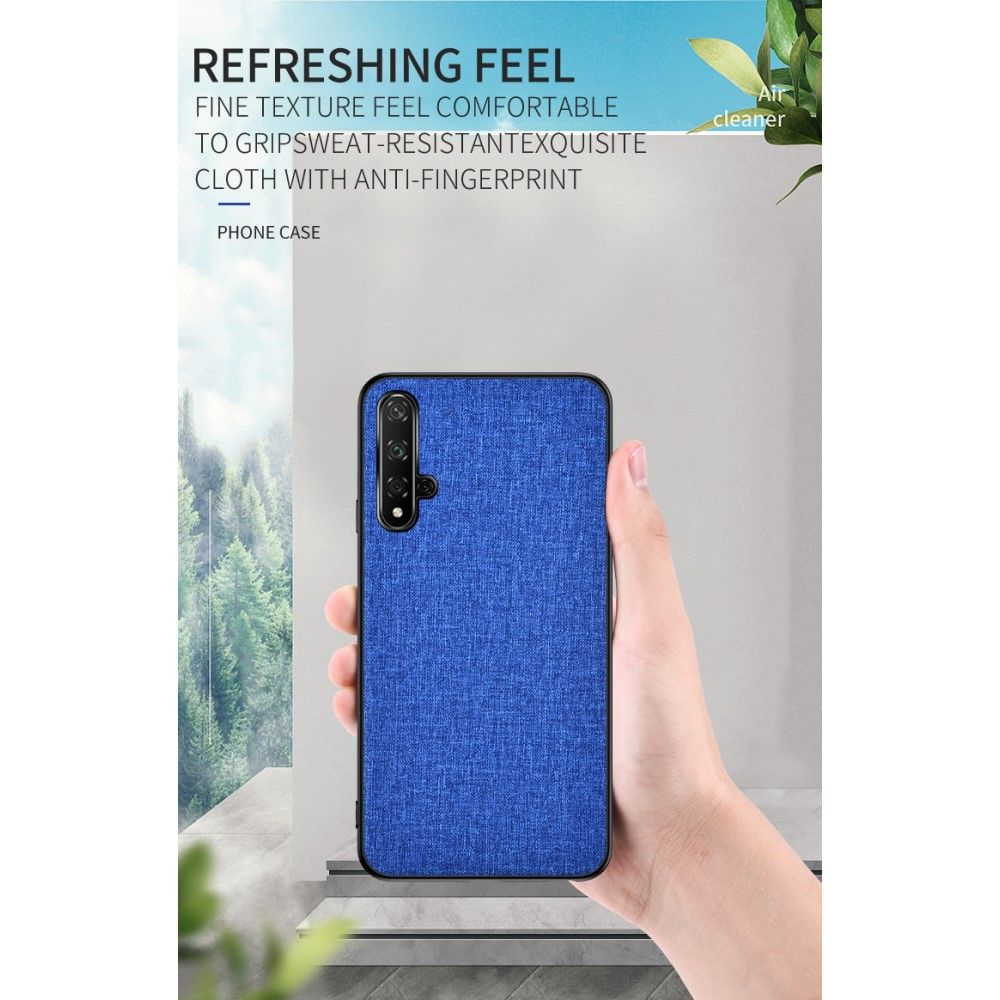 เคส Huawei Nova 5T #เคสฝาหลังเคลือบผิวผ้า Matte Cloth PU + PC + TPU Hybrid