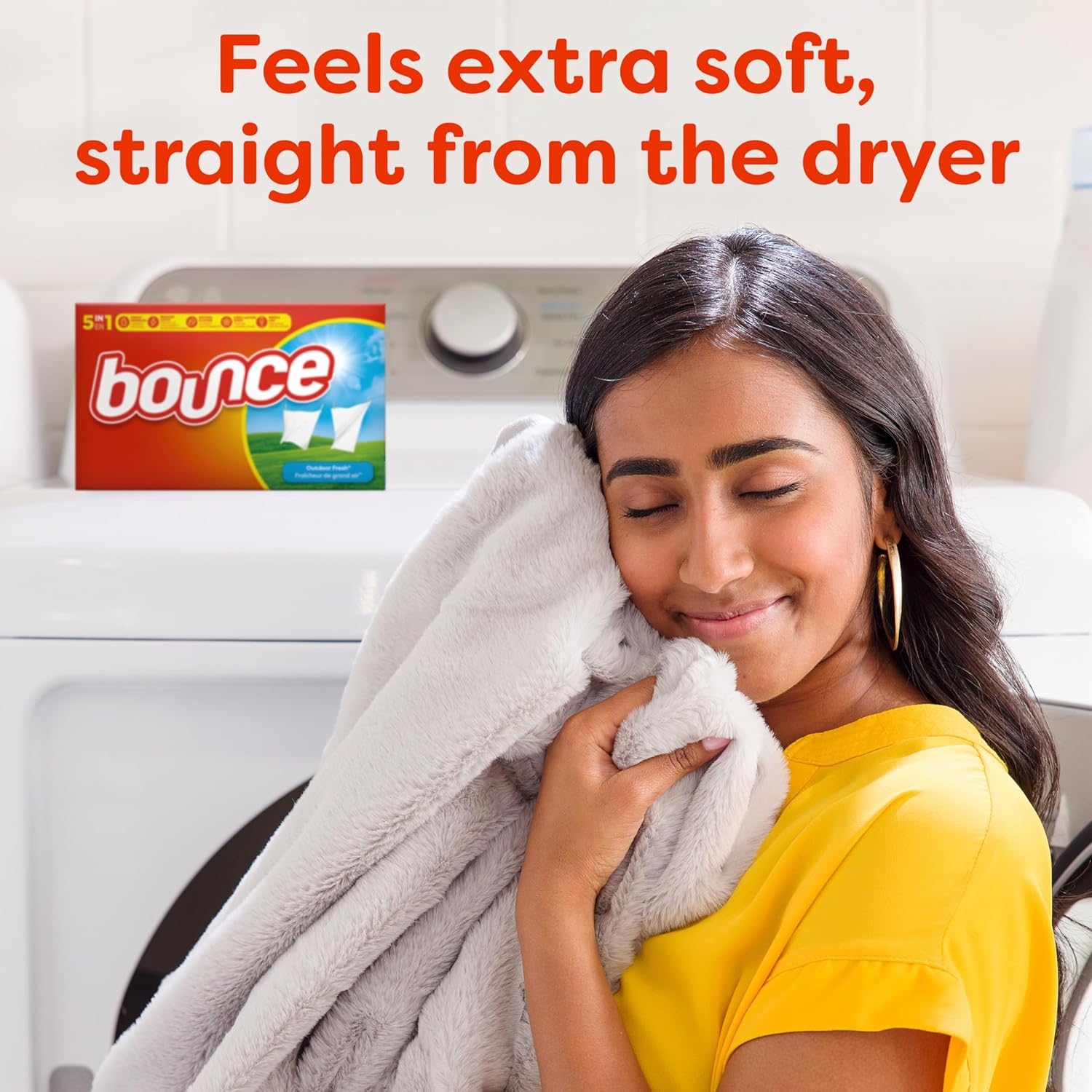 Bounce® Fabric Softener Dryer Sheets, Outdoor Fresh แผ่นอบผ้า ลดรอยยับ กลิ่นหอมสดชื่น