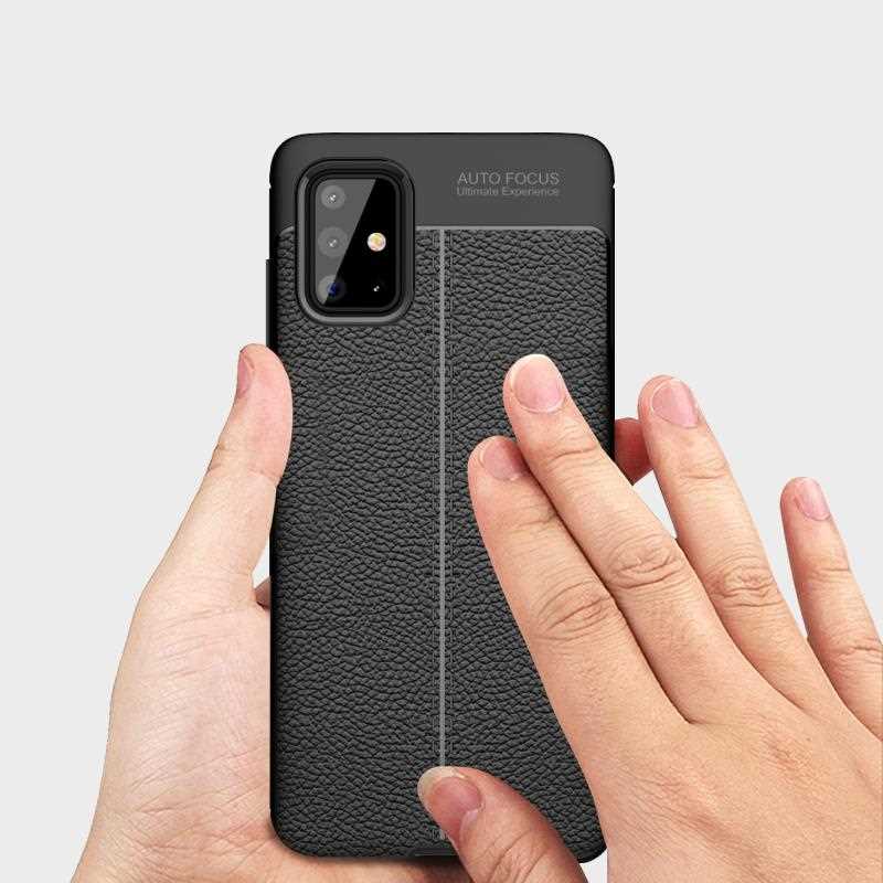 เคส Samsung Galaxy A71 5G #เคสฝาหลัง TPU ผิวลิ้นจี่ช่วยป้องกันลายนิ้วมือและกันลื่นได้ดี