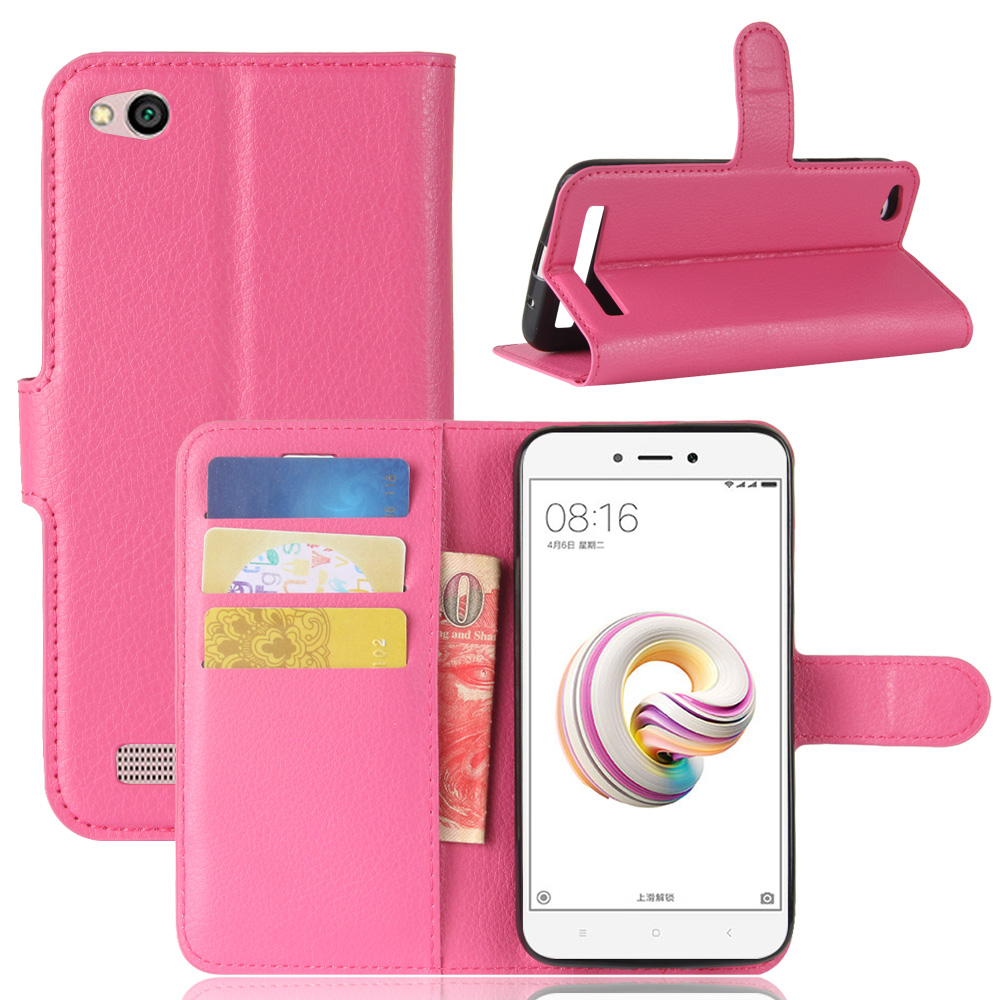 Case Xiaomi Redmi 5A #เคสฝาพับสไตล์กระเป๋าสตางค์หนัง PU ผิวลิ้นจี่
