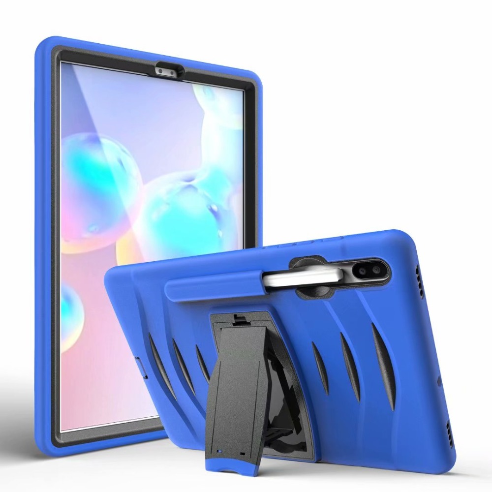 Case Samsung Galaxy Tab S6 SM-T860/T865 #เคสฝาหลังกันกระแทกพลาสติกแข็ง + ซิลิโคนพร้อมขาตั้ง